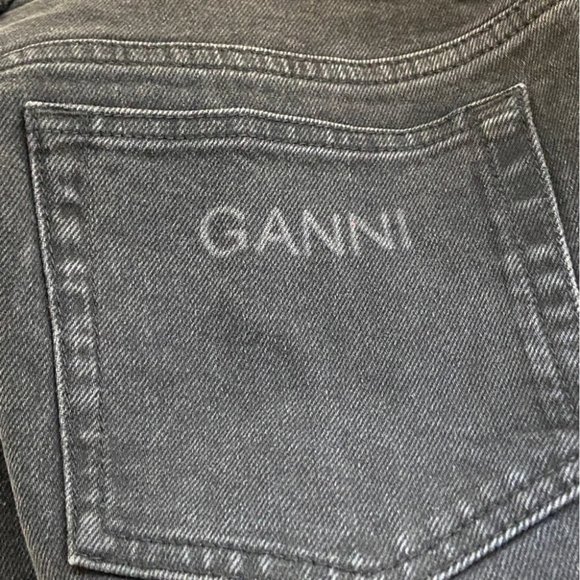 New GANNI straight-leg slit-detail jeans Black size 28 - Picture 7 of 11